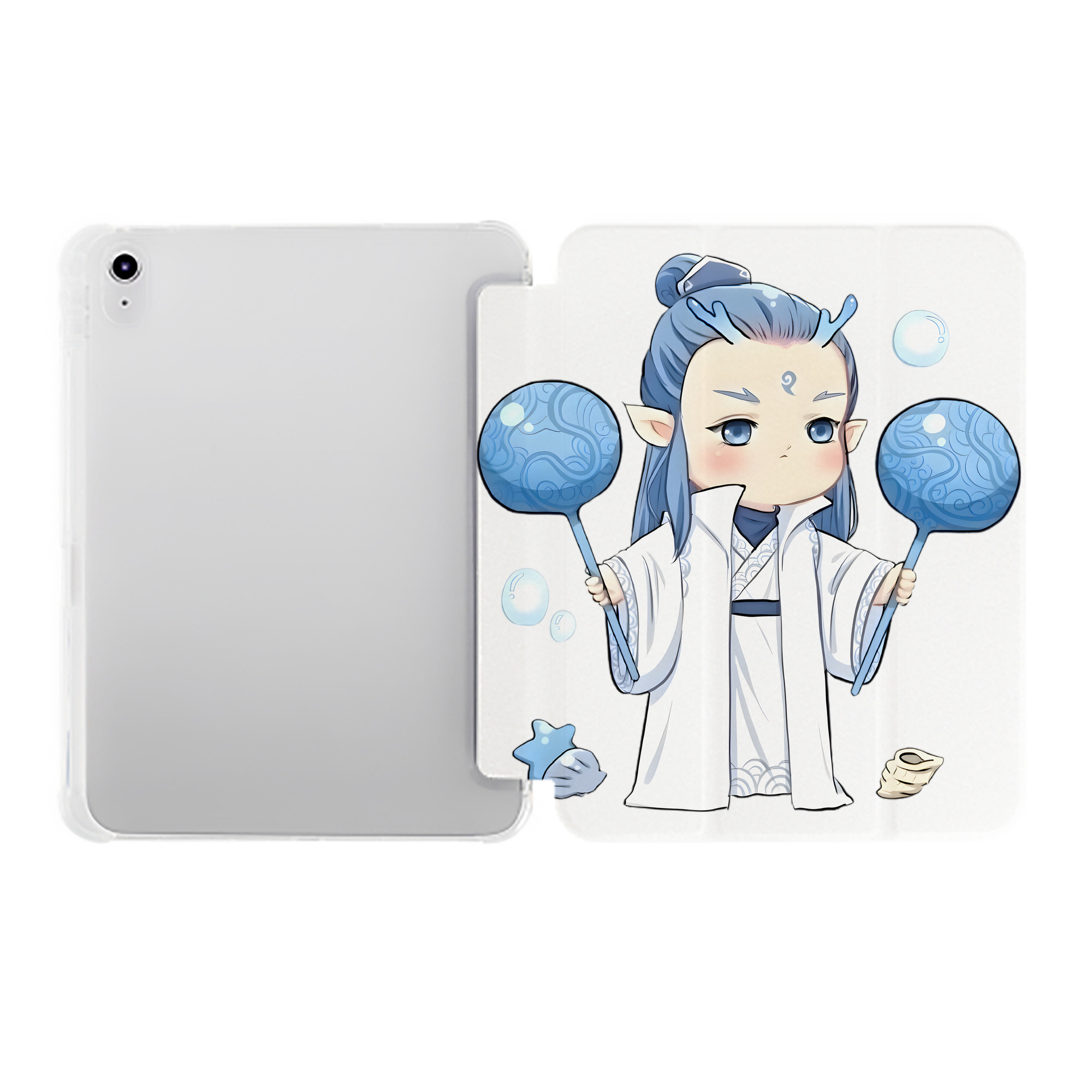 （画像用） Ne Zha 2 ナタ 魔童の大暴れ IPad ケース ペン収納付き 三つ折りスタンド PUレザー×シリコン 対応機種9.5/10.5/10.9インチ